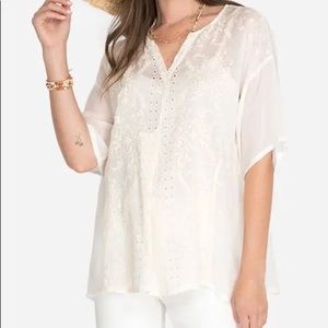 JOHNNY WAS Embroidered Babydoll Tunic